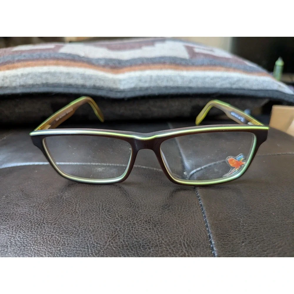 Maui Jim MJO 2116-01SP Eyeglasses Glasses Brown w/ Green Outline 55-16-145